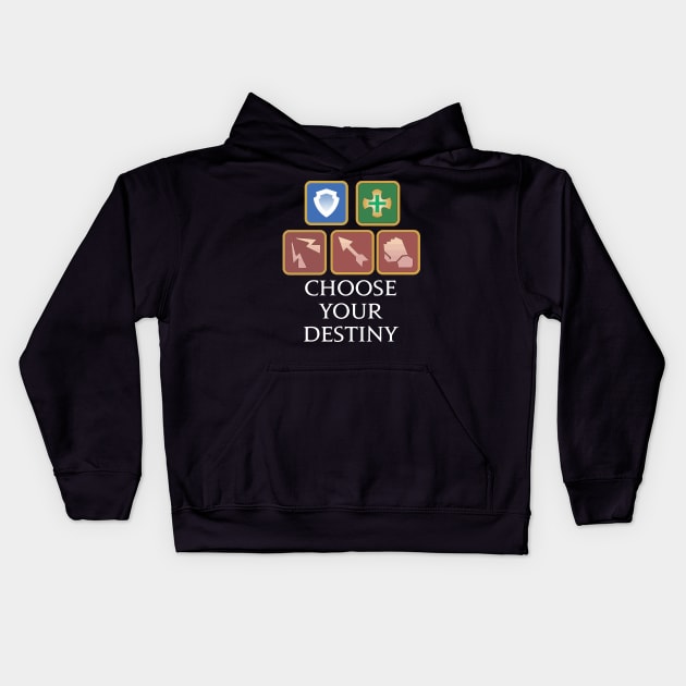 Choose your destiny - Tank, Healer, DPS Funny saying MMORPG Kids Hoodie by Asiadesign